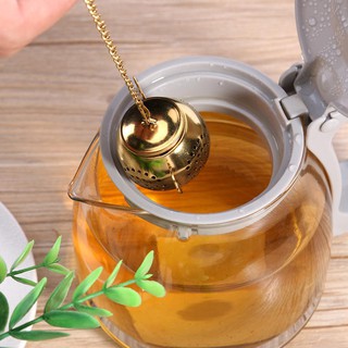 Gold Stainless Steel Tea Spoon Infuser Holder Filter Tea Strainer with Base *DC