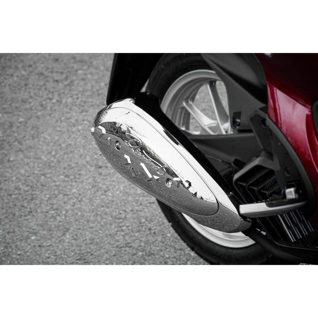 Che pô xe SH MODE đời 2020, bảo vệ pô xe SH MODE đời 2020 chất liệu nhựa ABS xi