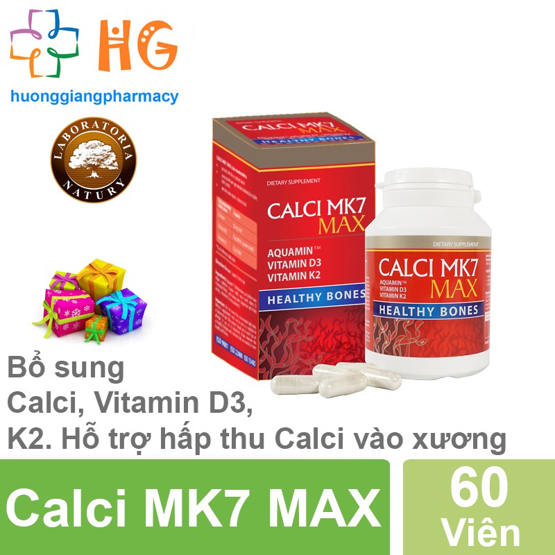 Calci MK7 Max. Canxi tảo đỏ, giúp bổ sung canxi, vitamin d3 k2 cho bà bầu, tăng chiều cao cho bé