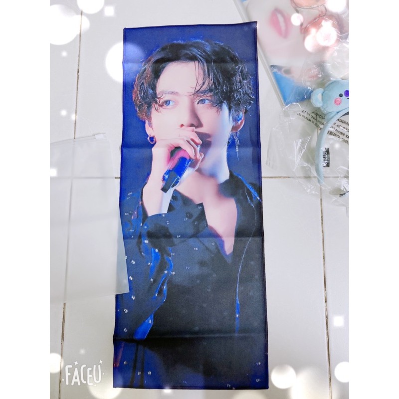 Slogan vải Jungkook BTS Fansite Hàn banner chữ phản quang 23x60cm (order)