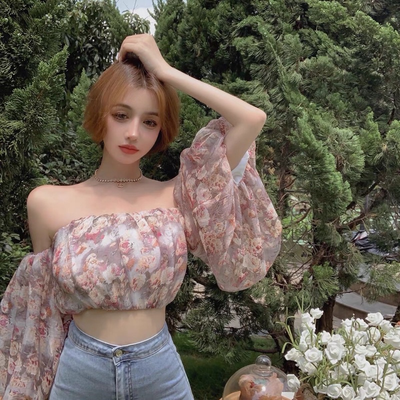 Áo voan croptop - 3 màu
