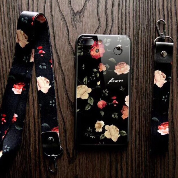 Ốp lưng hoa IPhone 6 (Kèm dây đeo) - Ốp dây đeo