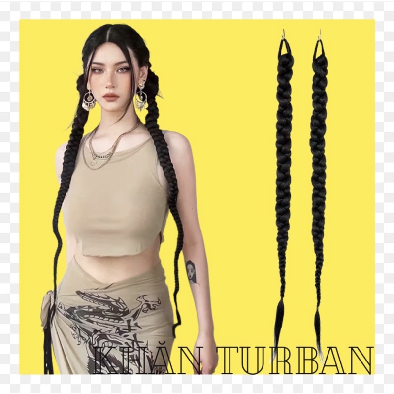 Tóc giả bện con rết cá tính phong cách âu mỹ dài 65cm ( 1 chiếc 1 bên tóc)