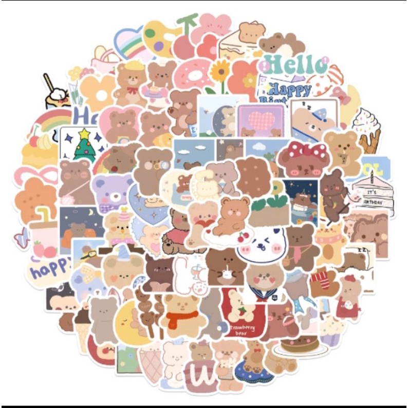 sticker cute trang trí loptop , điện thoại , sổ tay .... " 20 hình không trùng "