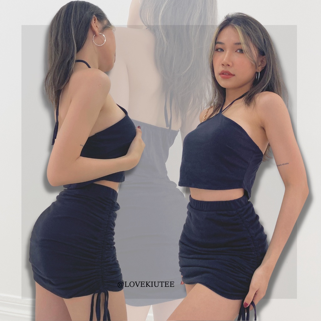 Chân váy ngắn rút dây 2 bên Ruched Mini Skirt nhiều màu LOVEKIUTEE