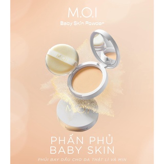 Phấn phủ kiềm dầu,kháng nước- baby skin powder - moi cosmetics hồ ngọc hà