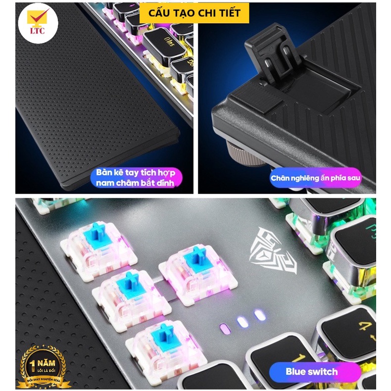 Bộ Bàn Phím Cơ Máy Tính Gaming Full LED 20 Chế Độ Rainbow FZ508 Và Chuột V5 Hỗ Trợ Chơi Game Chuyên Nghiệp Cho Laptop,Pc