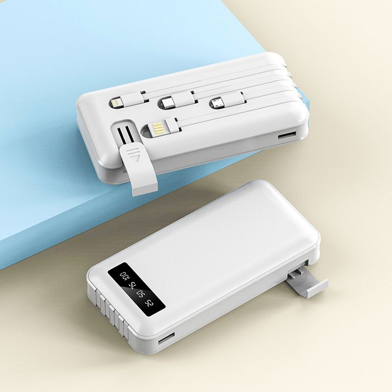 Sạc dự phòng chính hãng Sendem 10000mah tích hợp 4 dây sạc, có đèn báo % pin