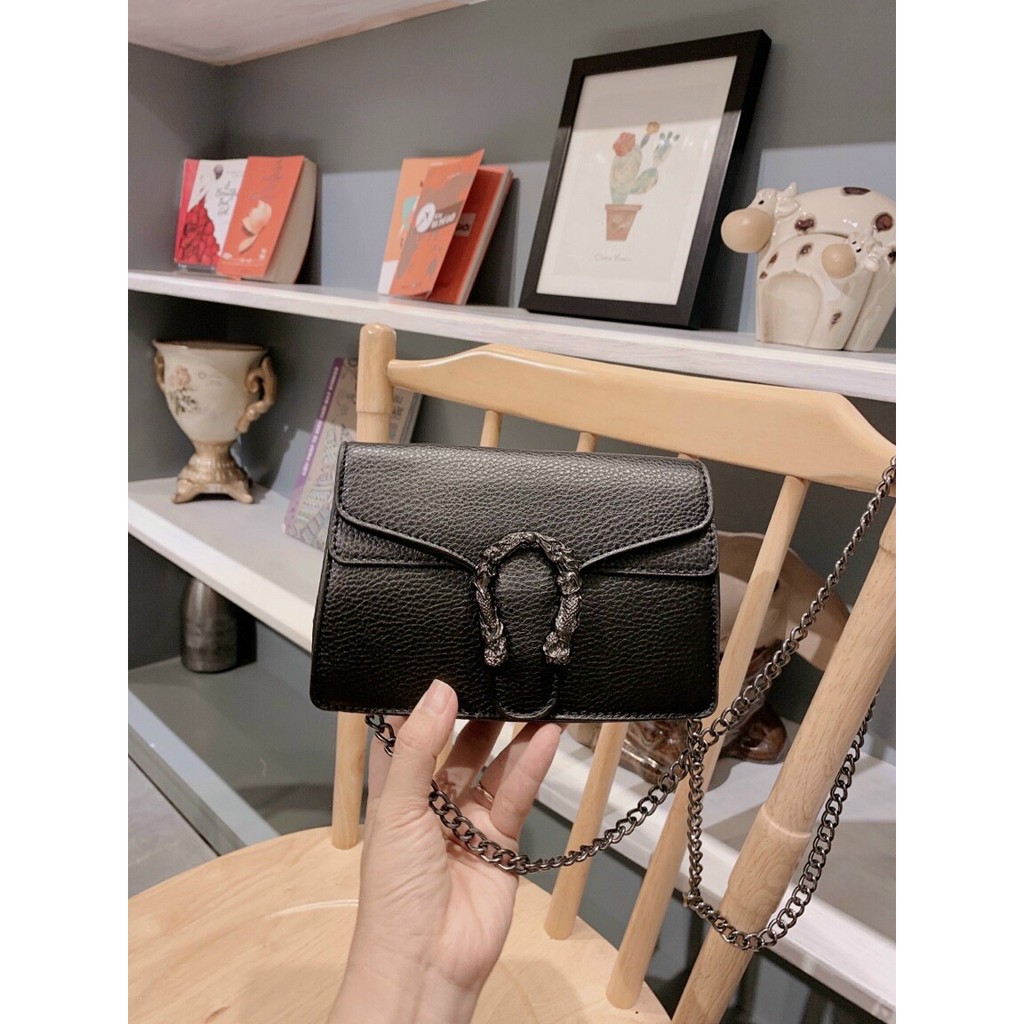 Túi gucci đầu rồng phối xích