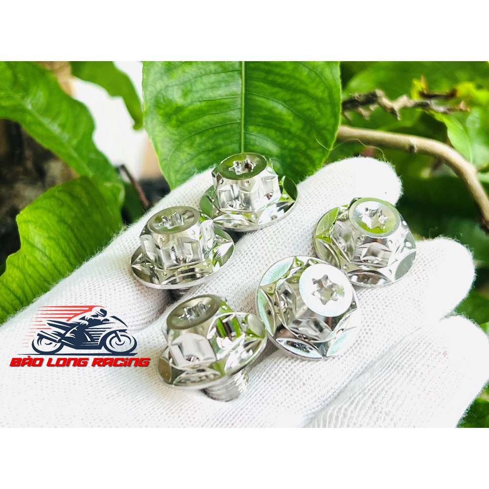 Ốc chân kính Salaya THpro đầu Dù To PHI 24 gắn xe máy Sirius Exciter Winner Wave Dream Blade Sonic RSX siêu rẻ đẹp Inox