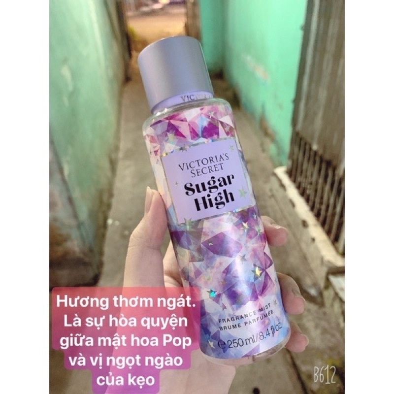 Xịt toàn thân body mist VIC 250ml Candy, Sugar, Cake, Fruit, Amber