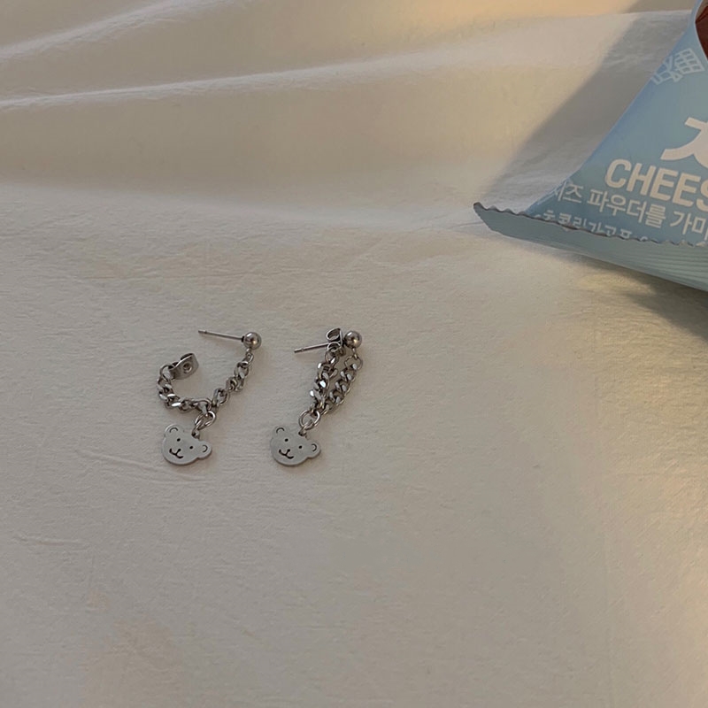 Khuyên Tai Dáng Dài Hình Gấu Dễ Thương Cho Nữ