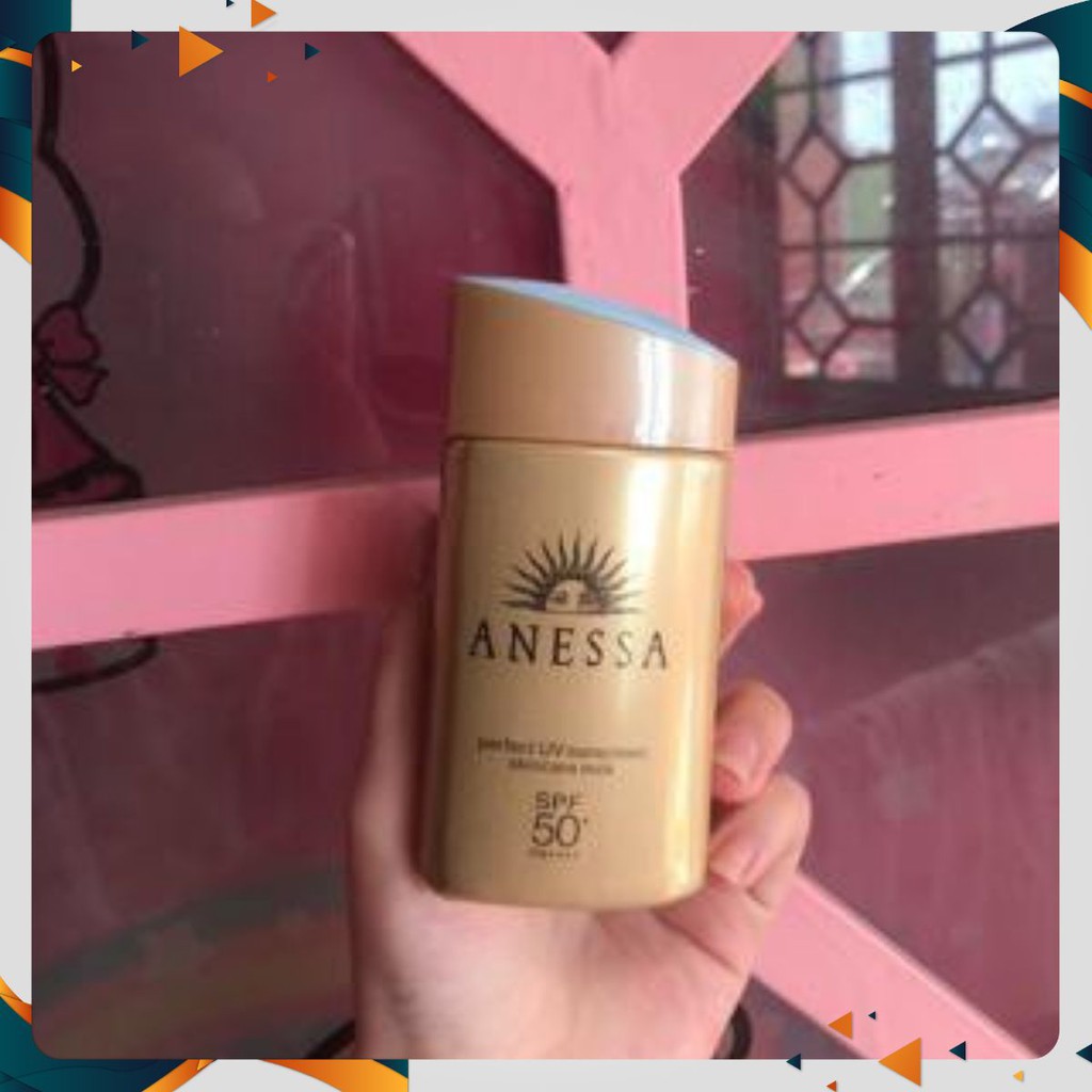 Kem chống nắng Anessa Perfect UV Sunscreen Skincare Milk SPF 50+ PA++ dành cho Da Dầu & Da Dầu Mụn màu vàng 60ml