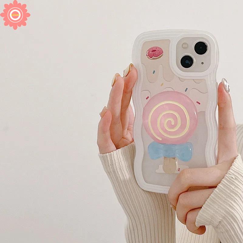 Ốp Điện Thoại Có Giá Đỡ Hình Kẹo Mút 3D Cho iPhone 7 8 11 14 12 13 Pro MAX 14 6 6s Plus X XR XS MAX SE 2020