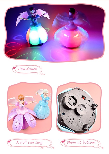 Đèn lồng Elsa và Anna xoay có nhạc và đèn