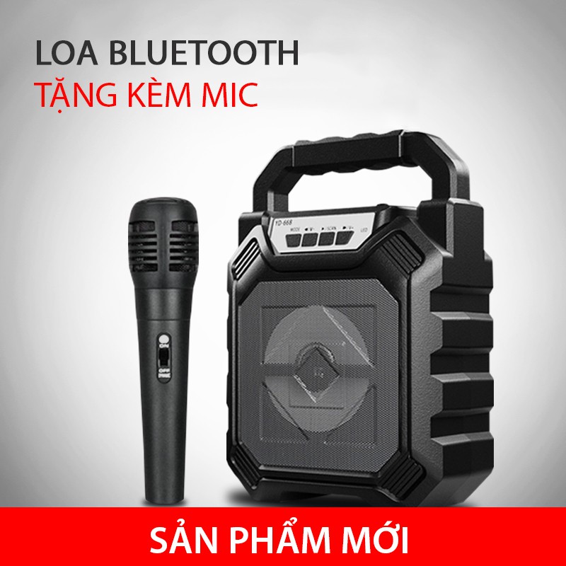 Loa Vali, loa kẹo kéo kết nối Bluetooth không dây mini - tặng kèm Mic hát, Loa di động hát hay âm thanh lớn