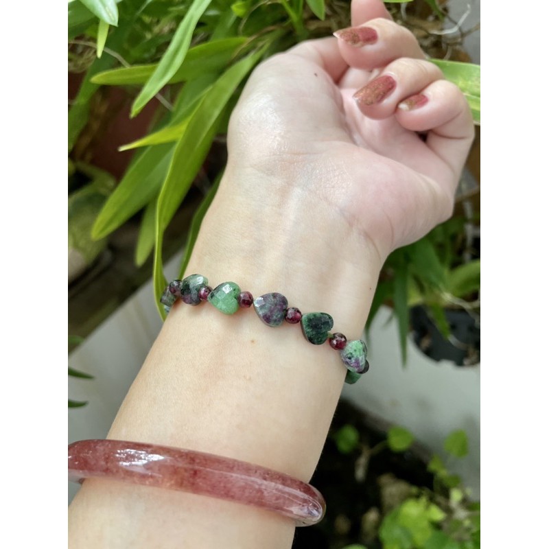 Vòng tay zosite hình tim giác siêu xinh siêu hiếm