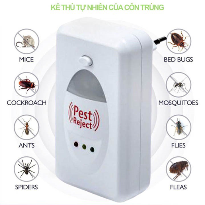 Máy đuổi côn trùng Pest Reject, sử dụng bằng sóng siêu âm an toàn tiện lợi cho mọi nhà