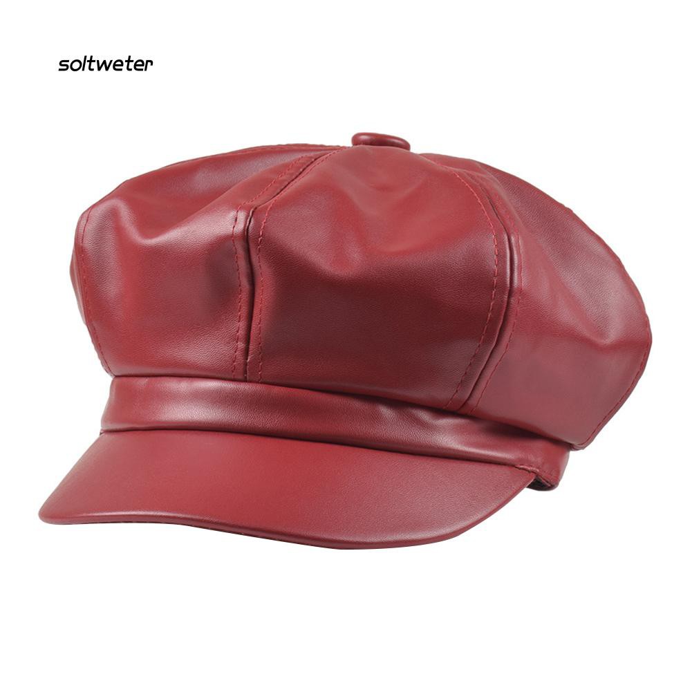 Nón beret giả da phong cách cổ điển thanh lịch dành cho nữ