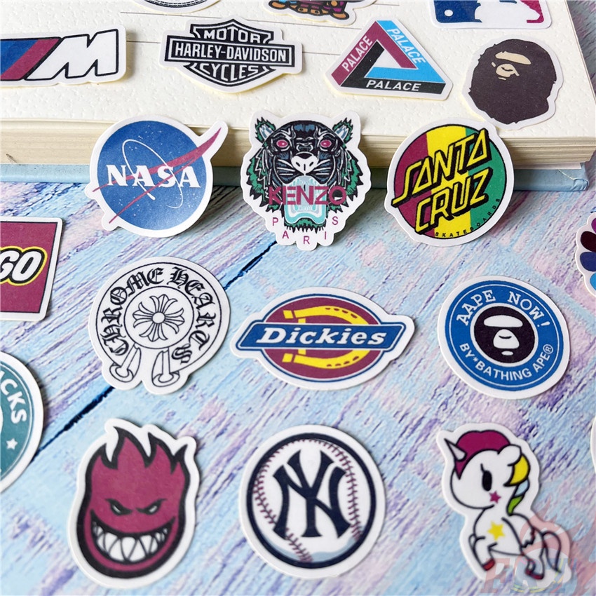 ★★★ Miếng Dán Thủ Công Hình Logo Mini Thời Trang ★★★ Set 40 Sticker Dán Trang Trí Thời Trang