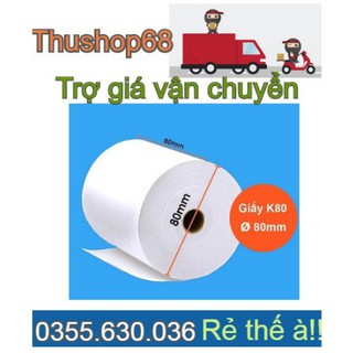 Combo 10 cuộn giấy in hóa đơn Sakura K80 phi 80 chuyên dụng (co màng)