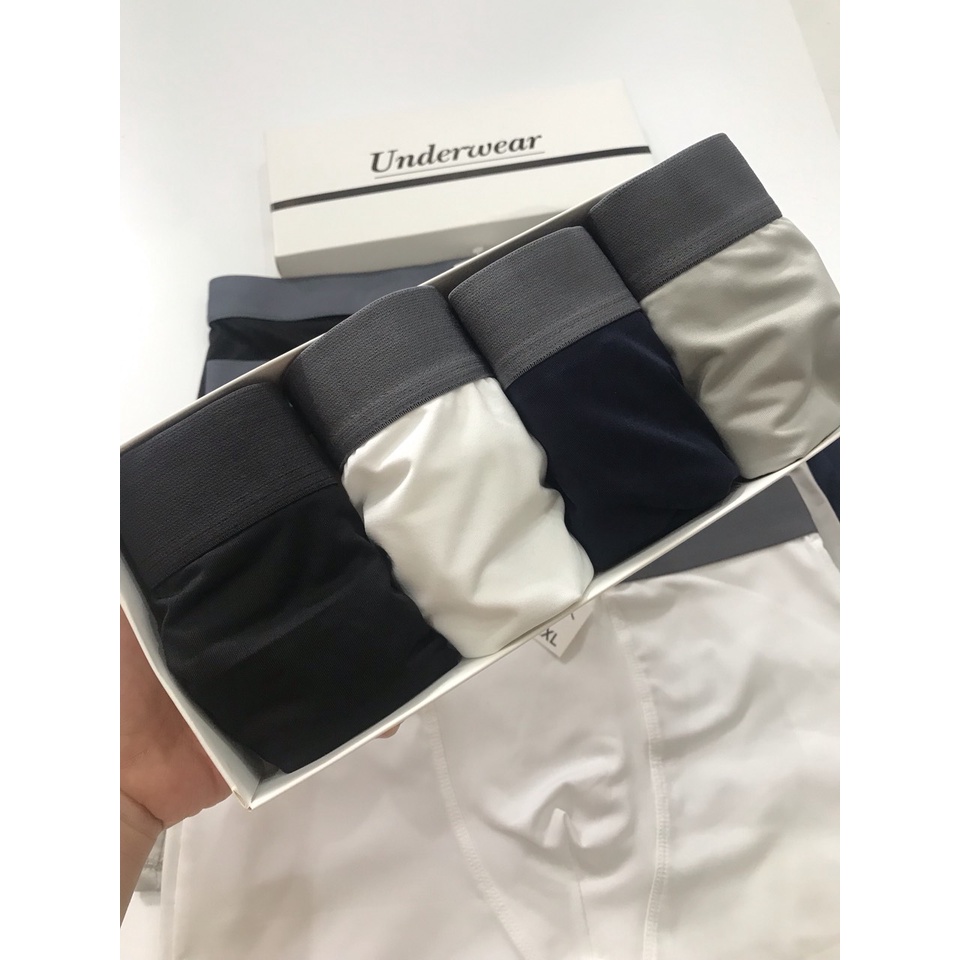 Quần Chip Nam Boxer Thun Lạnh Combo 4 Cái, Quần Xì Nam Đùi Thun Lạnh Cao Cấp Co Giãn 4 Chiều Cực Thoáng Khí Kháng Khuẩn