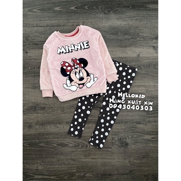 Bộ minnie quần chấm bi bé gái