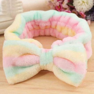 Băng đô nơ rửa mặt nhung mềm mịn, tuban cài tóc