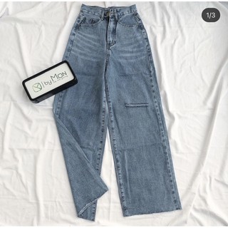 🎯 Quần Baggy Ống Suông TL Rách 1 Line