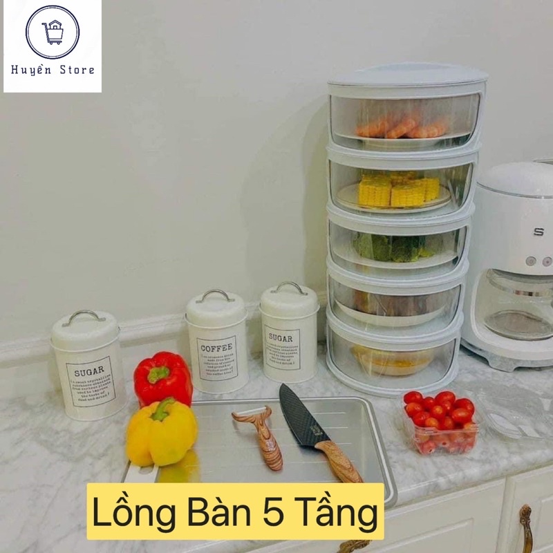 Lồng Bàn Đứng 5 Tầng Giữ Nhiệt, Chống Bụi Bẩn, Chống Côn Trùng