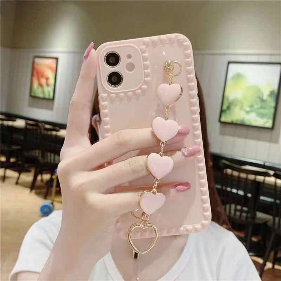 Ốp Điện Thoại Silicon Mềm Mạ Điện Hình Trái Tim Cho iPhone 7 8 Plus 11 12 13 Pro MAX X XR XS MAX SE 2020 2022