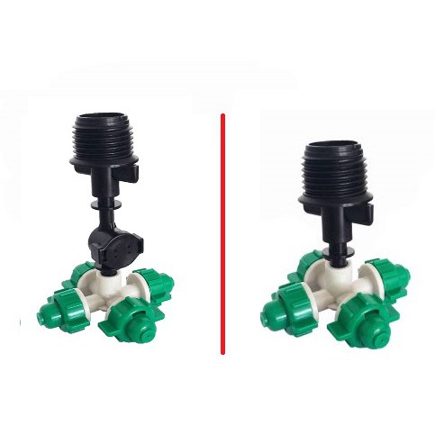 Béc tưới màu xanh 4 hướng ren ngoài 21mm