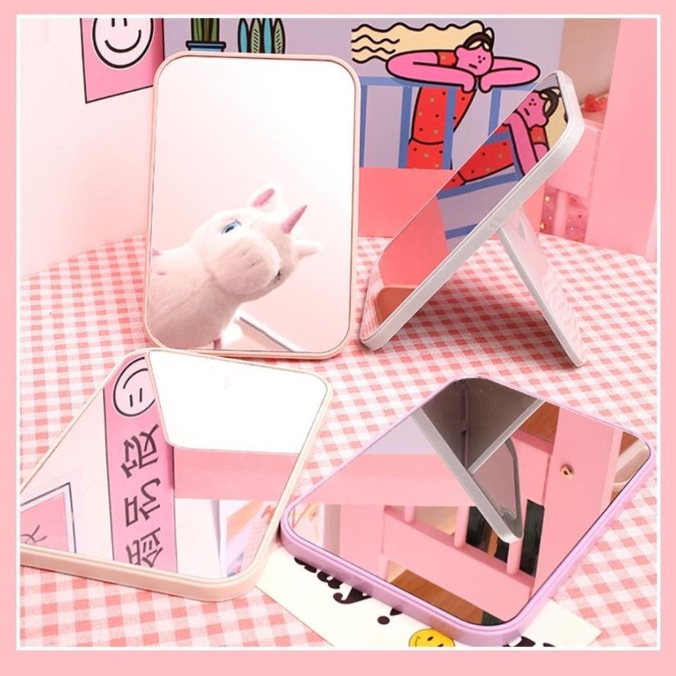 Gương Trang Điểm Công Chúa Một Mặt Để Bàn Có Thể Gấp Gọn Hình Chữ Nhật Phong Cách Hàn Quốc