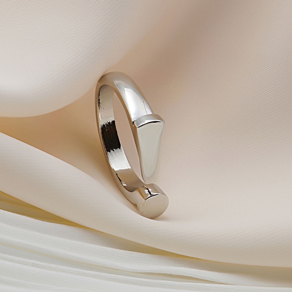 Nhẫn Hở Mạ Bạc/Vàng Họa Tiết Hình Học Có Thể Điều Chỉnh Cho Nữ