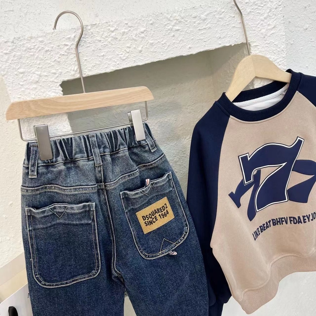 Quần Jean Dài Màu Sắc Gradient Thời Trang Xuân Thu 2022 Cho Bé Trai