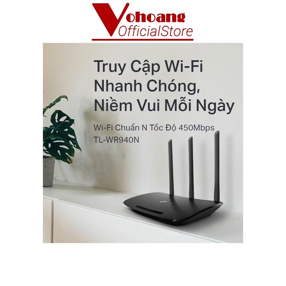 Router WiFi TPLINK TLWR940N Chuẩn N Tốc Độ 450Mbps