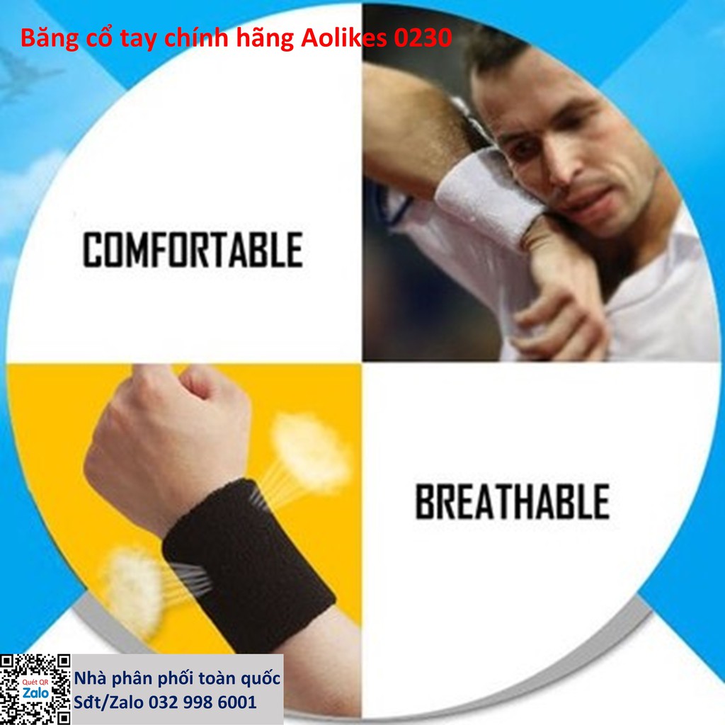 Sửa Băng đeo cổ tay thể thao thấm mồ hôi Aolikes 0230 8cm chinhhang
