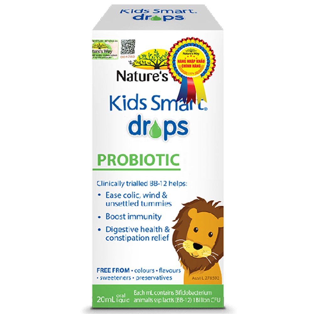 Bộ 3 Kid Smart Cho Bé  Từ 0-24 tháng Nature's Ways (Probiotic - VD3 - DHA) 100% Chính Hãng