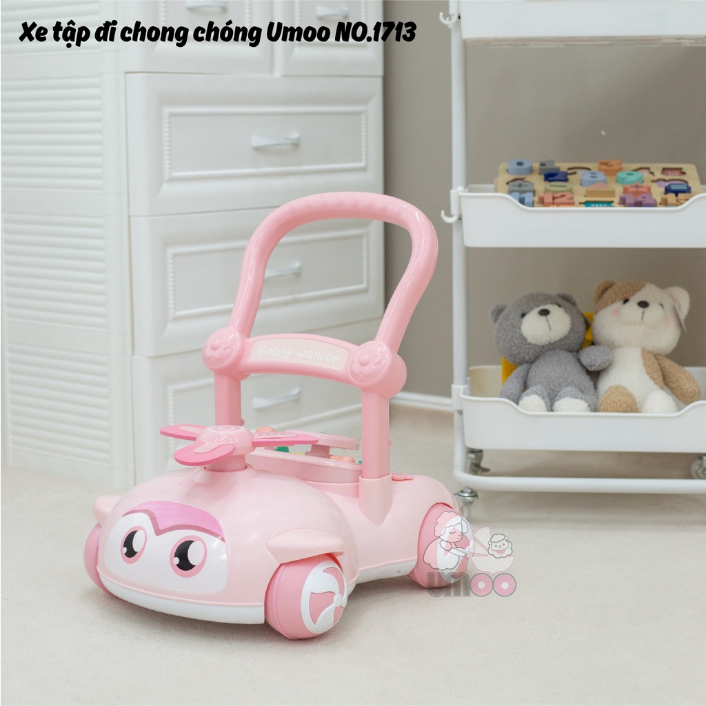 Xe Tập Đi Chong Chóng Umoo NO.1713 Cho Bé Mẫu Mới 2023, Xe Đẩy Tập Đi Thiết Kế Hình Ô Tô Siêu Kute Hàng Chính Hãng