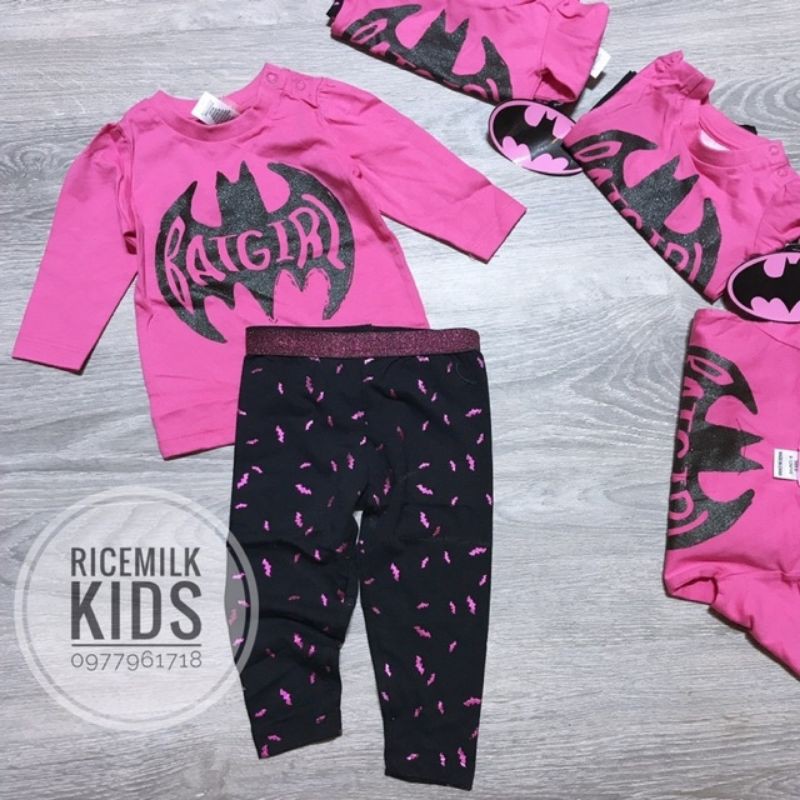 Bộ áo hồng batman xuất dư xịn cho bé gái