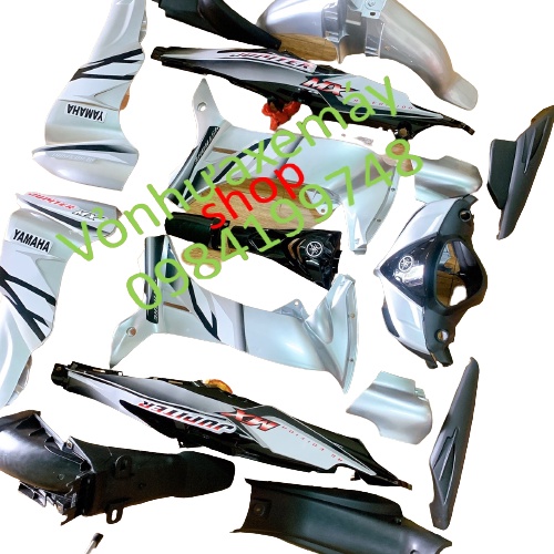 (TẶNG TEM ) Bộ Dàn áo xe JUPITER MX MÀU BẠC , JUPITER Gravita -nhựa trắng ABS LOẠI ĐẸP