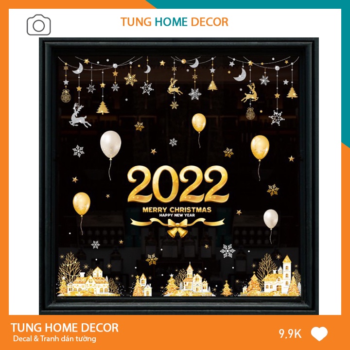 Decal dán kính trang trí Noel 2022 TUNG HOME DECOR