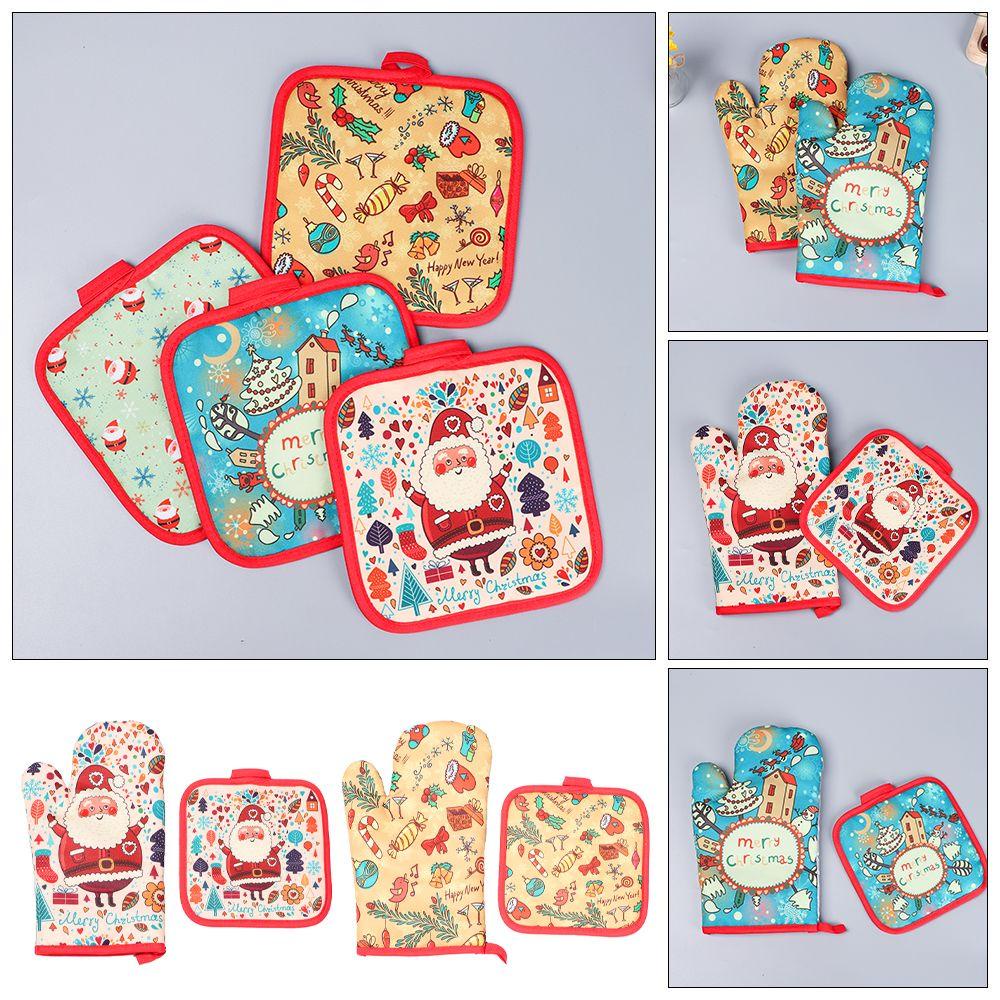 1 Găng Tay Làm Bếp Chống Nóng Phong Cách Giáng Sinh