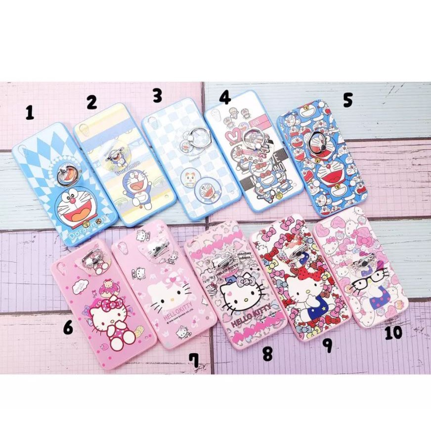 Ốp Lưng Mềm In Hình Doraemon / Hello Kitty Có Iring Cho Iphone 5 / 6