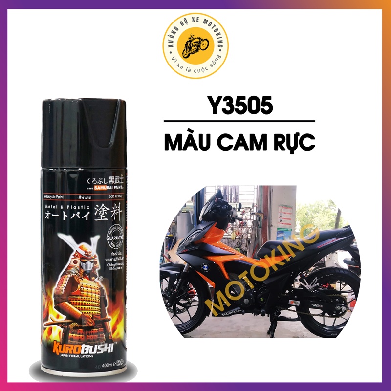 Combo Sơn Samurai màu cam rực Y3505 loại 2K chuẩn quy trình độ bền 5 năm gồm 2K04 - 102-Y3505 -2k01