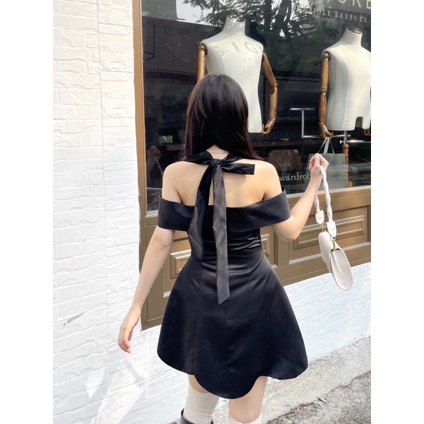 {Sẵn M L } Đầm Anjing Dress cột cổ bẹt vai đính nơ 🏁 | BigBuy360 - bigbuy360.vn