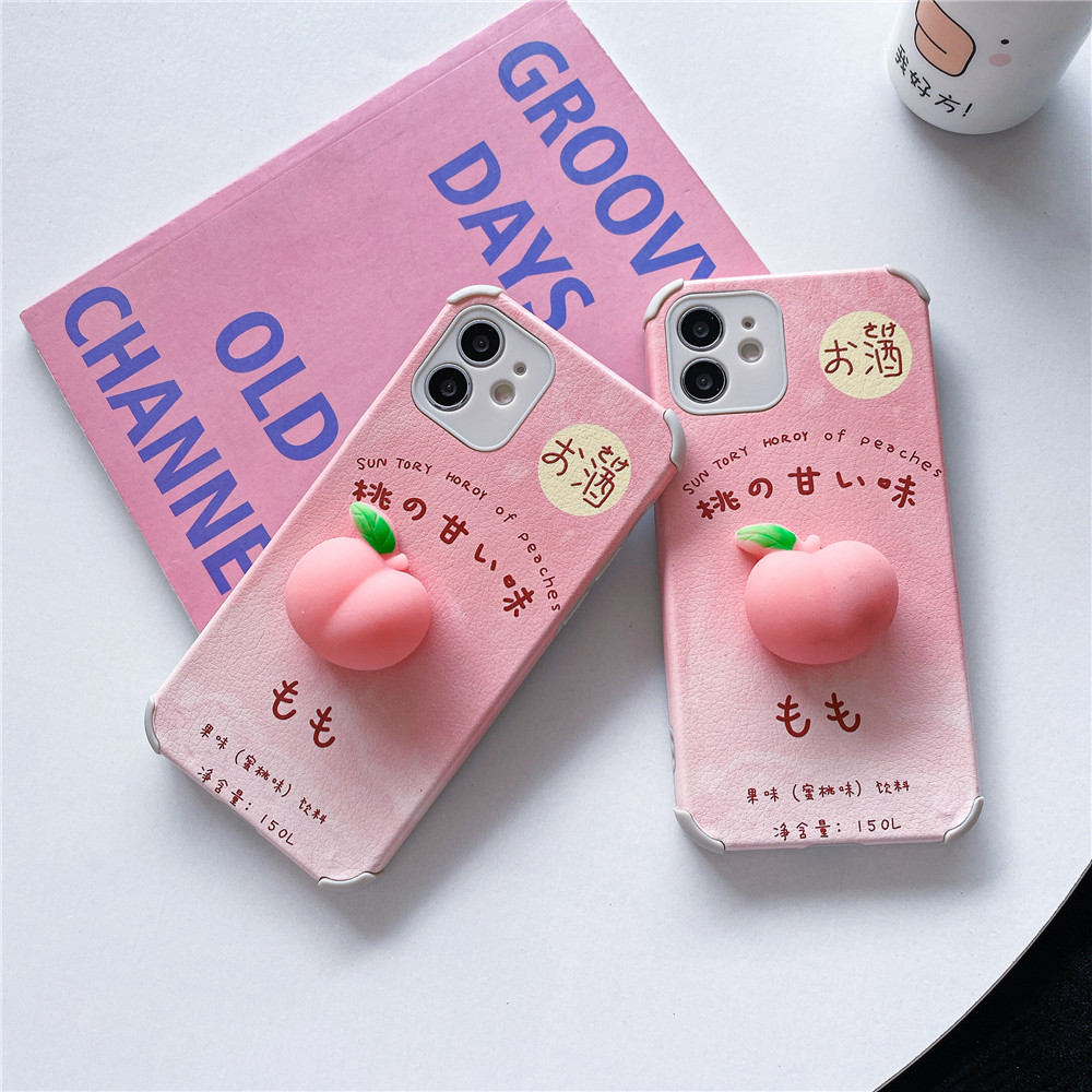 Ốp điện thoại da silicon mềm hình quả đào cho iPhone 6 / 6S / 7 / 8 Plus X XR Xs Max 11/12 Pro Max | BigBuy360 - bigbuy360.vn
