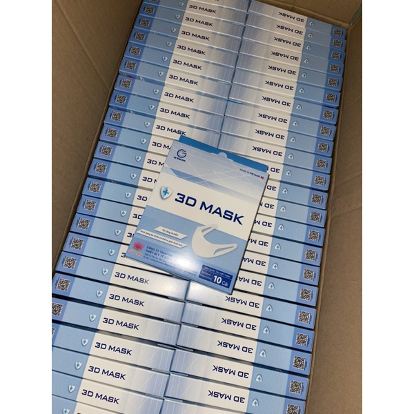 Khẩu Trang 3D cửu long người lớn hộp 10 cái