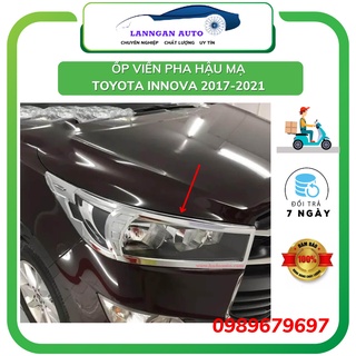Ốp viền Pha, Viền Hậu xe TOYOTA INNOVA 2017, 2018-2021, Mẫu nhựa mạ ABS cao cấp