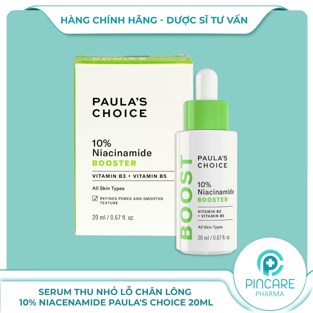 Tinh chất sáng da &amp; se khít lỗ chân lông Paula’s Choice 10% Niacinamide Booster 20ml - Hàng chính hãng - Nhà thuốc PinCa